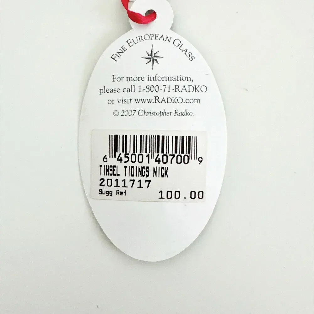 CHRISTOPHER RADKO TINSEL TIDINGS NICK ORNAMENT